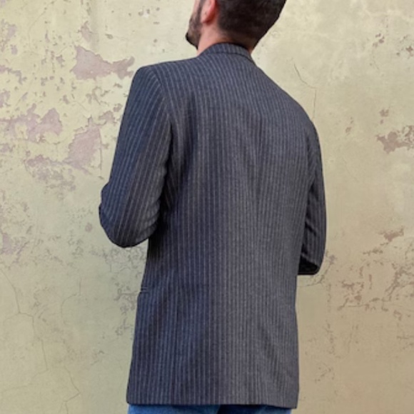 Marzotto x Claiborne Luxe Men’s Blazer Extrafine Merino Wool Pinstripe gray 40R - Picture 2 of 11